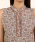 Women's Unstitched Dobby Beige Printed 3 Piece Suit